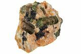 Huge, Apatite Crystal in Orange Calcite - Quebec, Canada #152178-3